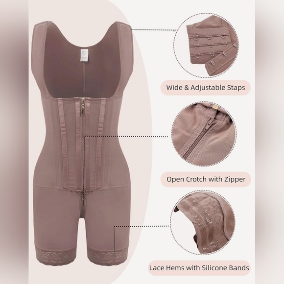 Shapewear for Women Adjustable Shoulder Bodysuit Tummy Control Butt Lift - Picture 3 of 12